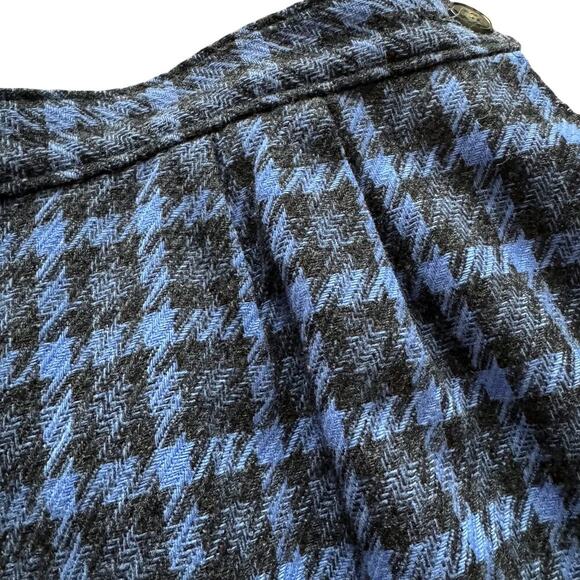 Pendleton Vintage 100%‎ Wool Skirt Women Sz 12 Blue Gray Midi Houndstooth preppy - Picture 2 of 10